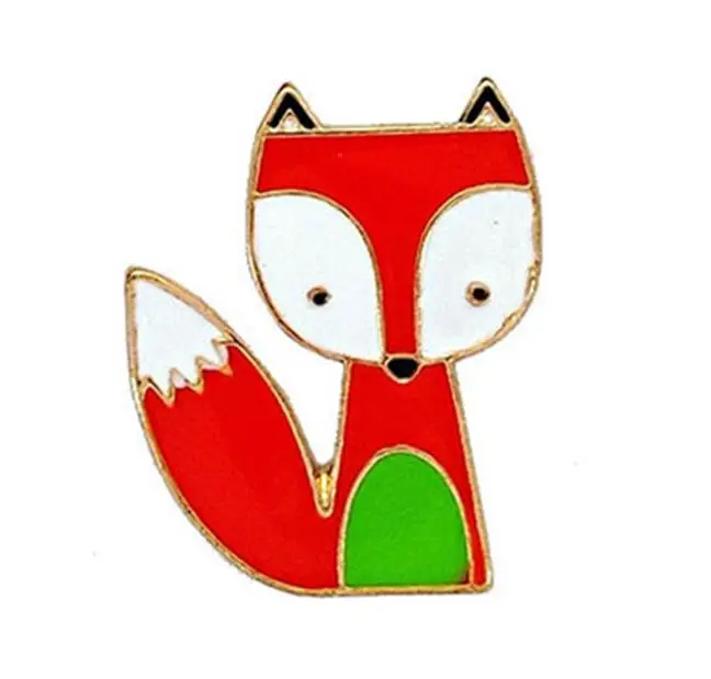 WEISHUOLI ювелирные изделия оптом мультфильм милые животные лиса модные броши булавки эмаль металлическая брошь, значок на булавке женские аксессуары - Окраска металла: A