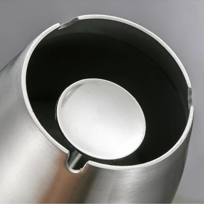 Серебряная Нержавеющая сталь телескопическая вращающаяся пепельница