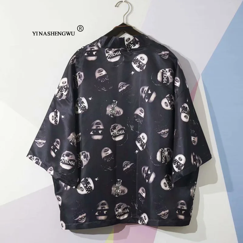 as picture Yukata женский Кимоно Кардиган для мужчин традиционное японское кимоно унисекс Harajuku пляжная Свободная рубашка Азиатский Япония мультфильм косплей Топ - Цвет: as picture