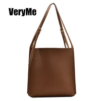 VeryMe Large Capacity Totes For Female Designer Simple style Handbag Leather Composite Womens Bags Retro shoulder Bag For Women
