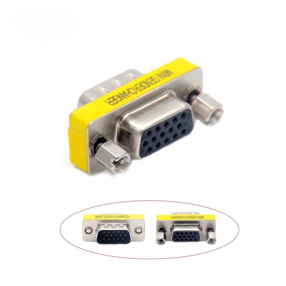 

15 pin D-Sub VGA HD SVGA Male to Female MINI Gender Changer Adapter PC VGA Connector DB15 M/F Cable Extend Converter