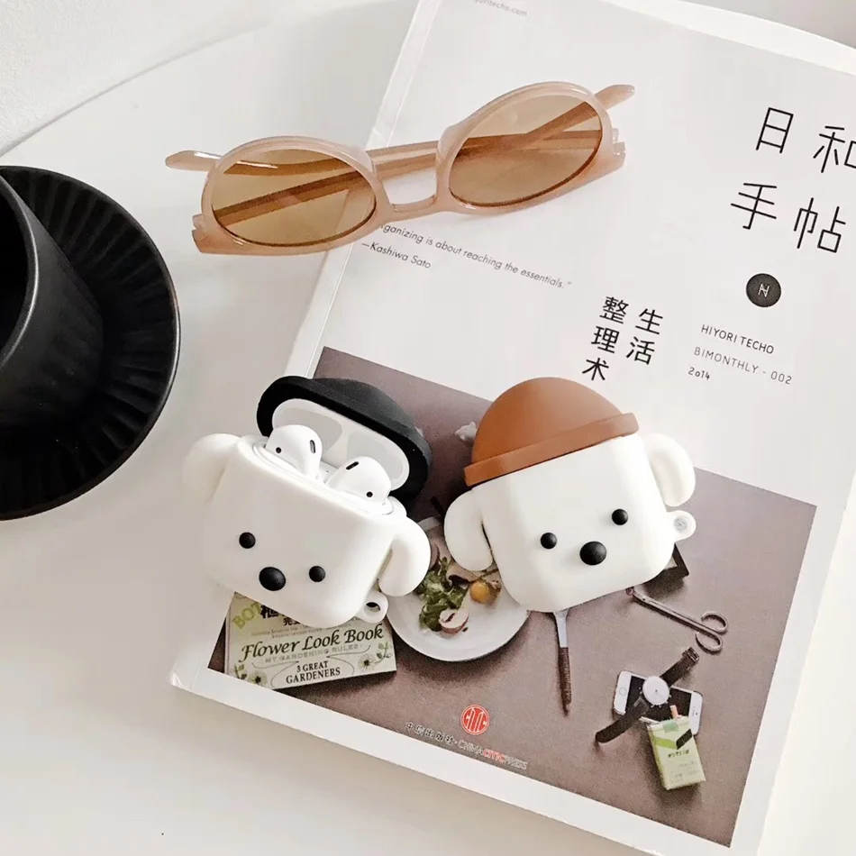 3D милый чехол для наушников Airpods 2 Чехол аниме кошка силиконовая утка наушники защитная крышка для Apple Air pods для наушников Чехол