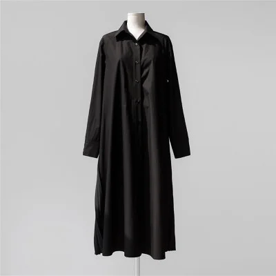 

Long Dress Women Autumn Casual New 2021 Korean Loose Pluz Sized Solid Color Fashion Casual Ladies Maxi Clothing Vintage Clothes