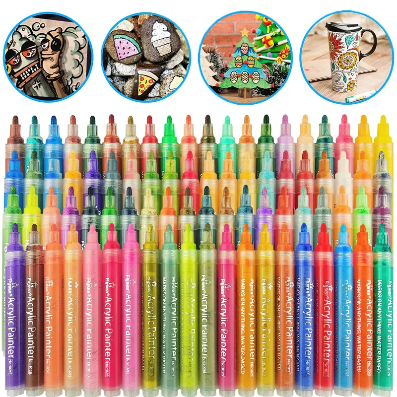 

Color water-based painting paint pen 80-color graffiti ceramic marker set big head hook acrylic marker