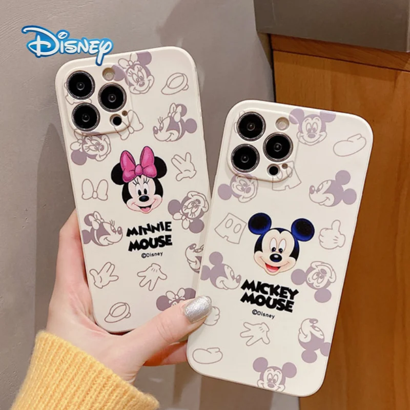 

Disney Mickey Kawaii Phone Case for iPhone 13 13Pro 12 12Pro 11 Pro X XS Max XR 7 8 Plus SE Cartoon Soft Silicone Back Covers