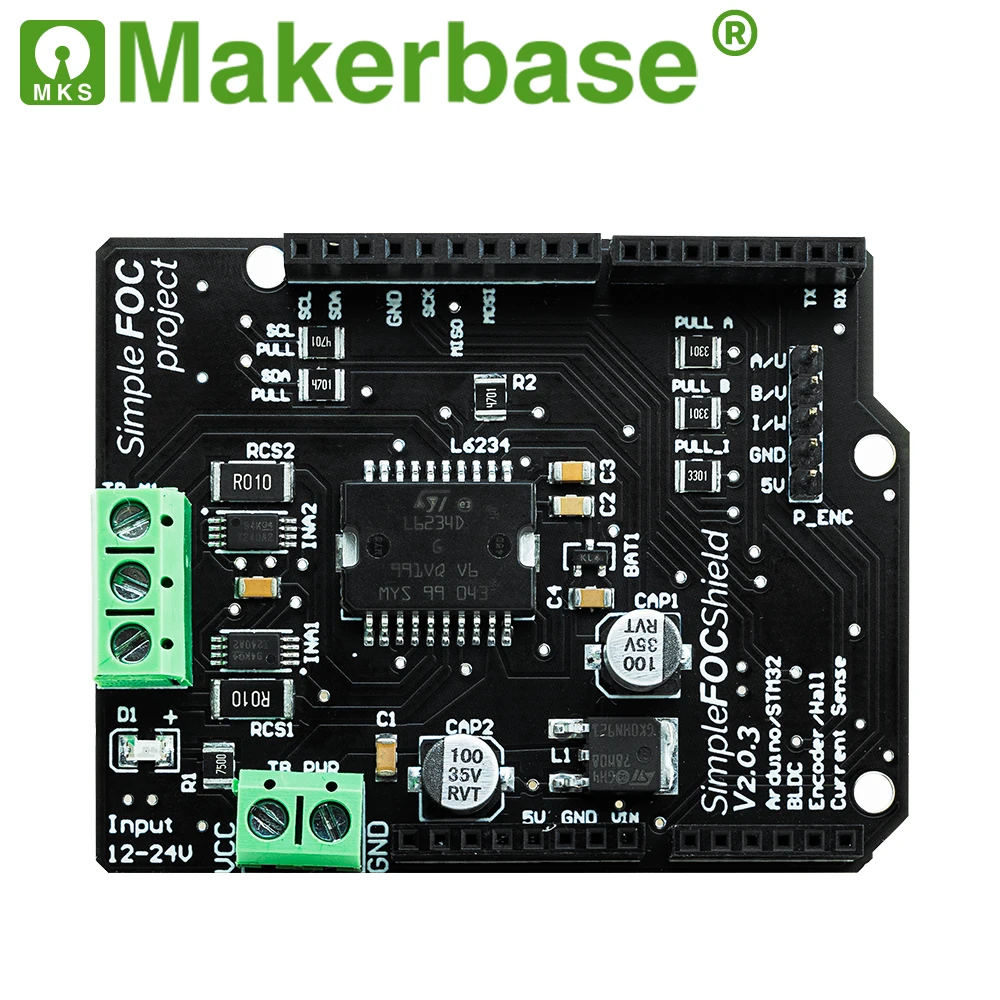 Плата контроллера двигателя Makerbase SimpleFOC Shield V2.0.3 FOC BLDC Arduino Servo | Компьютеры и офис