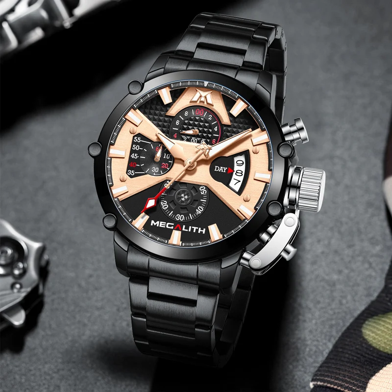 Спортивные часы MEGALITH Мужские Аналоговые кварцевые с хронографом