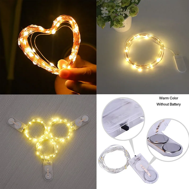Button Battery Warm Рождественское украшение для дома, 1 м/2 м/3 м/10 м, Рождественский светодиодный светильник, гирлянда, Рождественское украшение для елки, Рождественская гирлянда - Цвет: Button Battery Warm