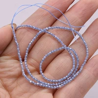 2pcs natural crystal color plated faceted small beads rice light blue beads diy for making jewelry accessories length 38cm