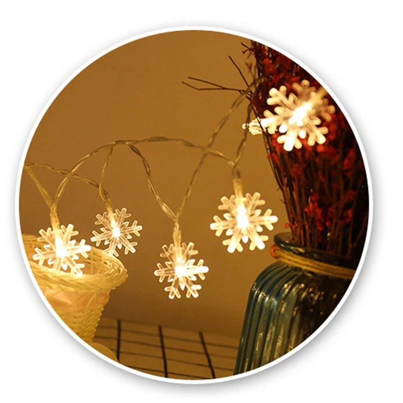 

Christmas Snowflakes Led String Fairy Light Party Wedding Garden Garland Decoration Battery USB Powered