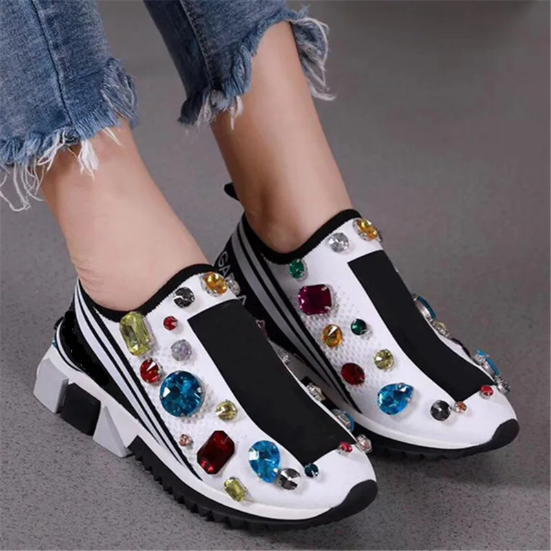 Zapatos De Mujer женская обувь с круглым носком модная женская обувь для подиума новые повседневные женские Сникеры на платформе без застежки - Цвет: Белый