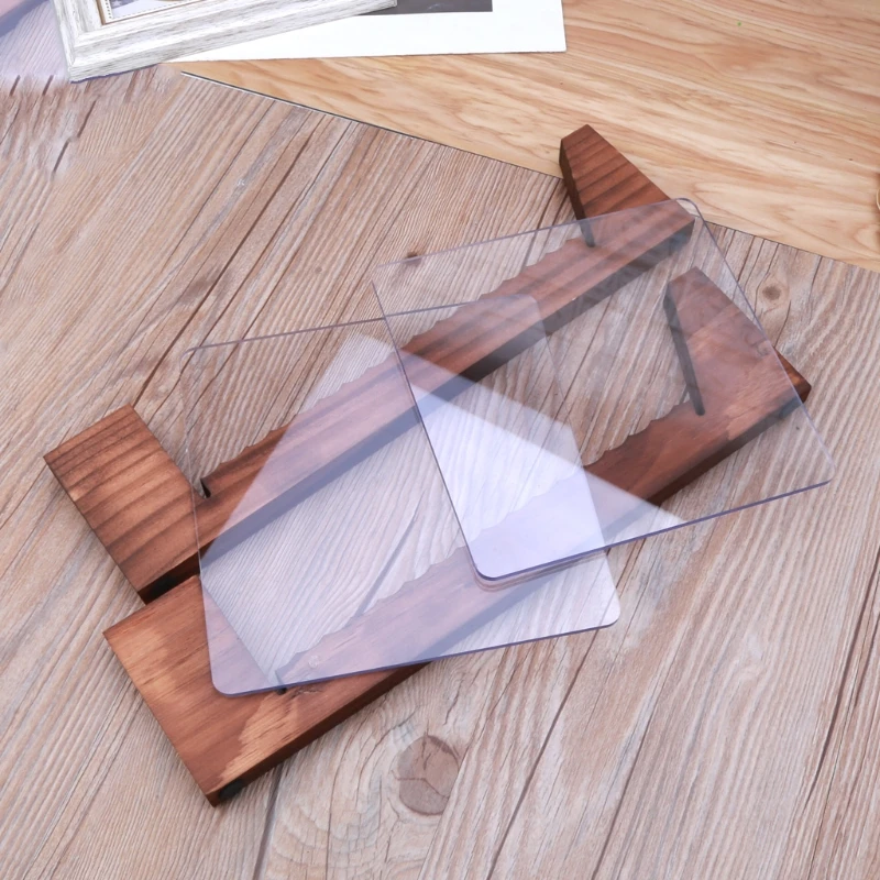

Wood Vinyl Record Storage Holder Stacks up to 50 Albums Wood Stand with Clear Acrylic Ends Modern Portable Record Racks 97QE