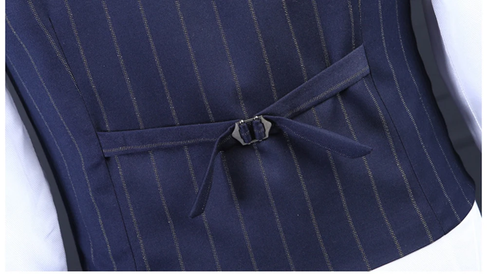 Классический мужской темно синий жилет в полоску с v образным вырезом зеленый