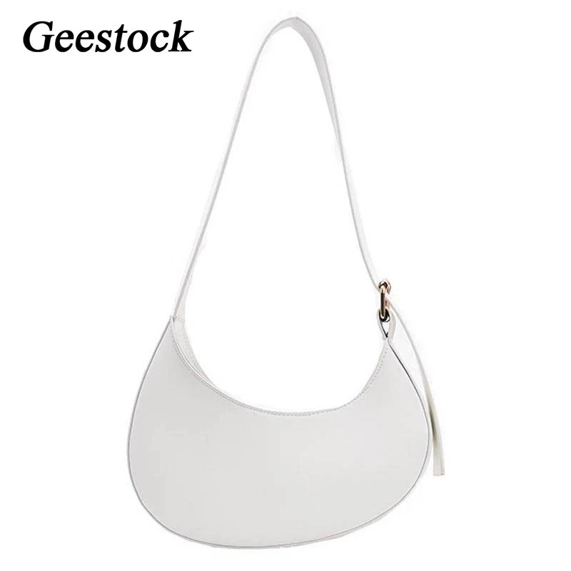 

Geestock кожа сумки на ремне для женщин французский Стиль Полумесяца подмышек Сумка Сумки из натуральной кожи дизайнерские модный кошелек-клат...