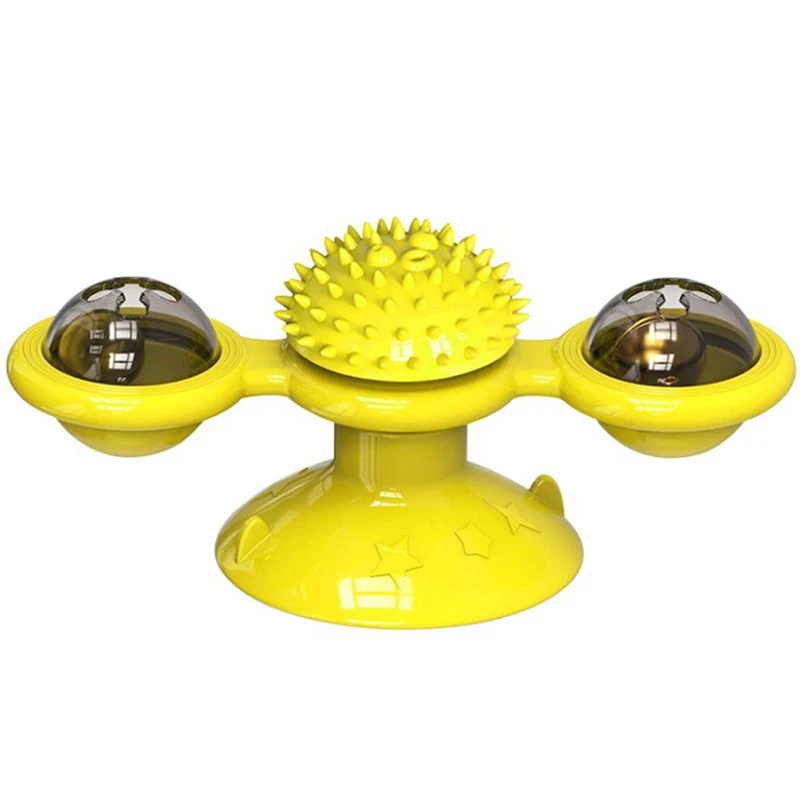 

Windmill Toys For Cats Puzzle Whirling Turntable With Brush Cat Play Game Toys Windmill Kitten Interactive Toys Supplies Pet