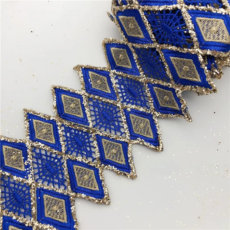 10 ярдов новый 4 &quotмодный металлический вышитый мотив Блестящий мощный