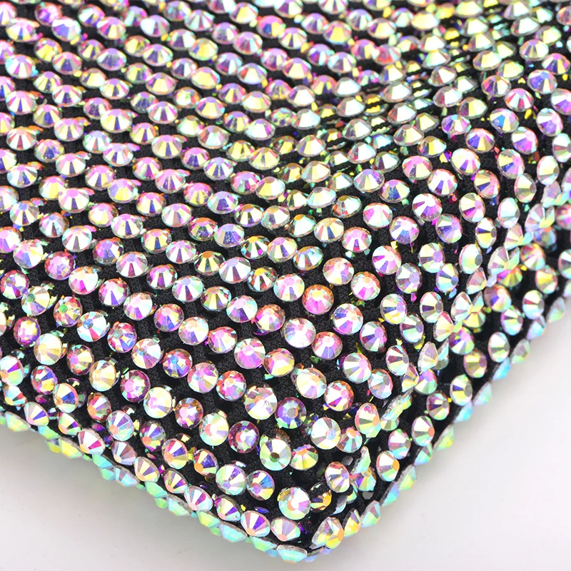 JUNAO 30x40 см белый усеяны искусственными драгоценными камнями; сетчатая ткань эластичная стеклянная отделка горного Хрусталя полые Strass сетка из кристаллов для платья украшения одежды