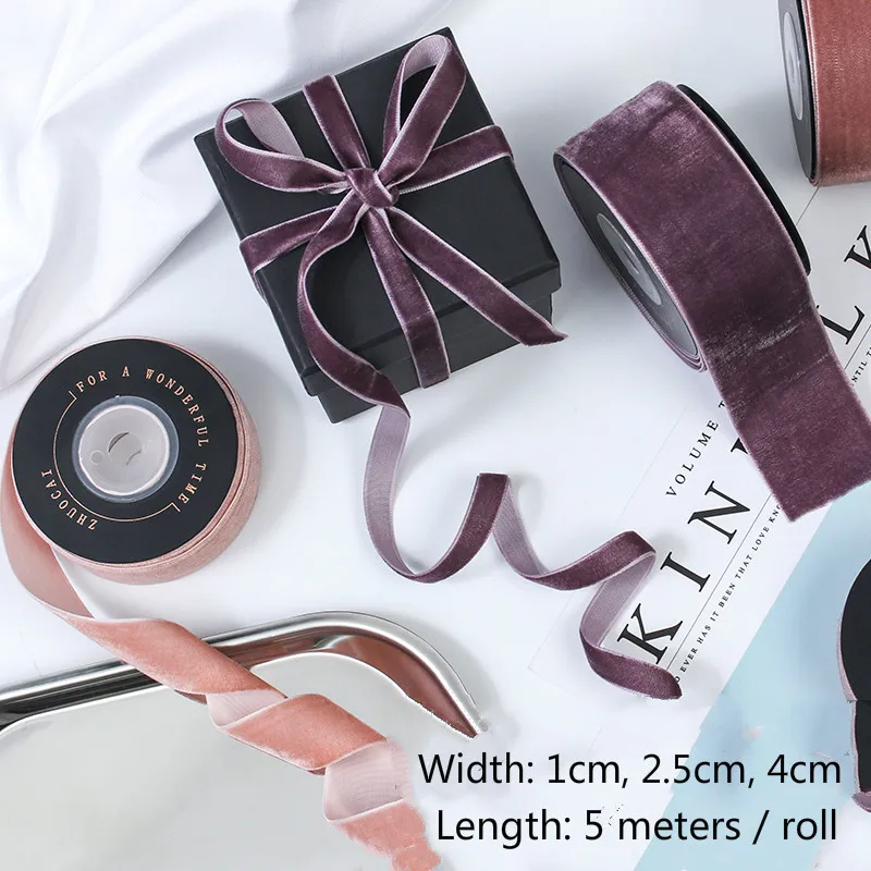 9yards 1-4cm Soft Comfortable Velvet Ribbon Headband Clips Bow Christmas Decoration DIY Handmade Gift Wrapping Ribbons | Дом и сад