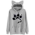 Женская толстовка с капюшоном, с принтом в виде собачьей лапы