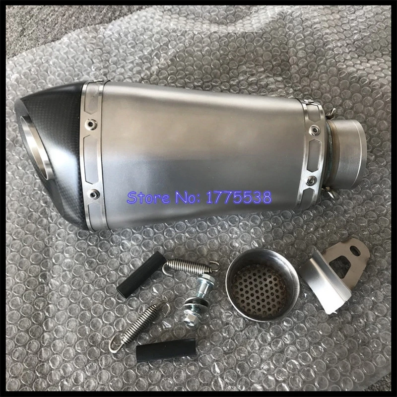 

ID:51mm/54mm/57mm/61mm/63mm/65mm L:300mm Motorcycle Exhaust Muffler Titanium Alloy Motorbike Muffler Exhaust Carbon TipDB Killer