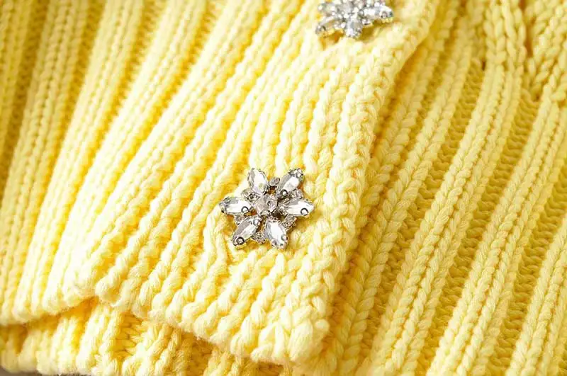 

Eliasha Boho Crochet Hollow Knitted Short Cardigan Sweater Women 2020 Winter Long Sleeve Jewelry Button Yellow Sweater Coat