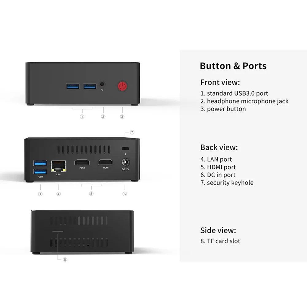 Beelink Gemini X55 Мини ПК J5005 Windows 10 8 Гб LPDDR4 256/512 ГБ 2 4 ГГц + Wi Fi 5 WI FI * HDMI BT4.0 Поддержка и