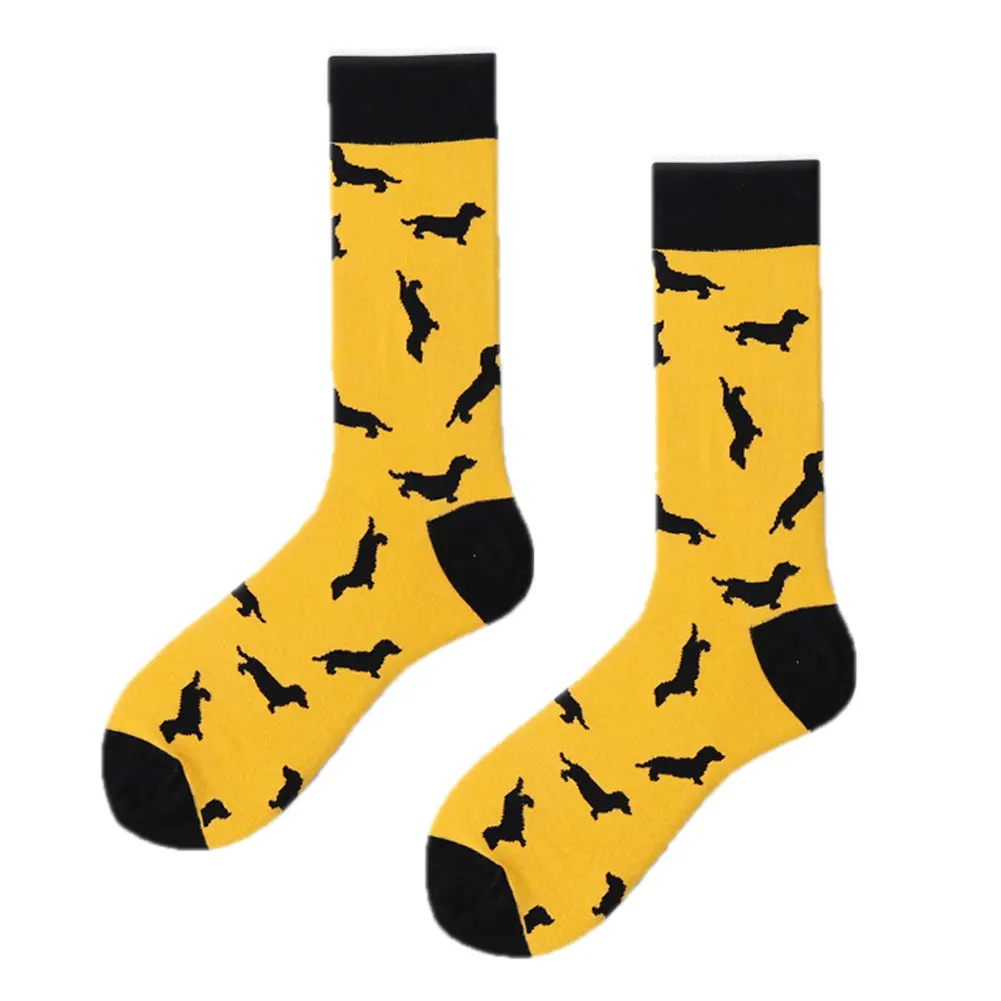 Носки мужские с мультяшным принтом Фламинго свиньи Спортивные Повседневные