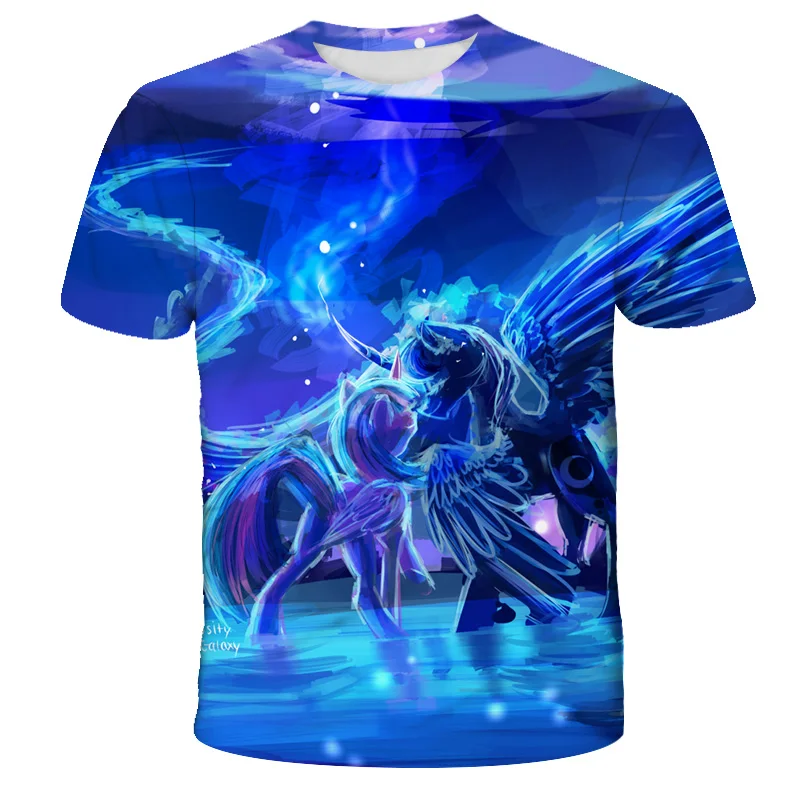 

Summer Children's Short Sleeve T-shirt My Little Pony T-shirts Boy Kids Boy and Girls Tops Shirts Children's 3D Printing T-shirt
