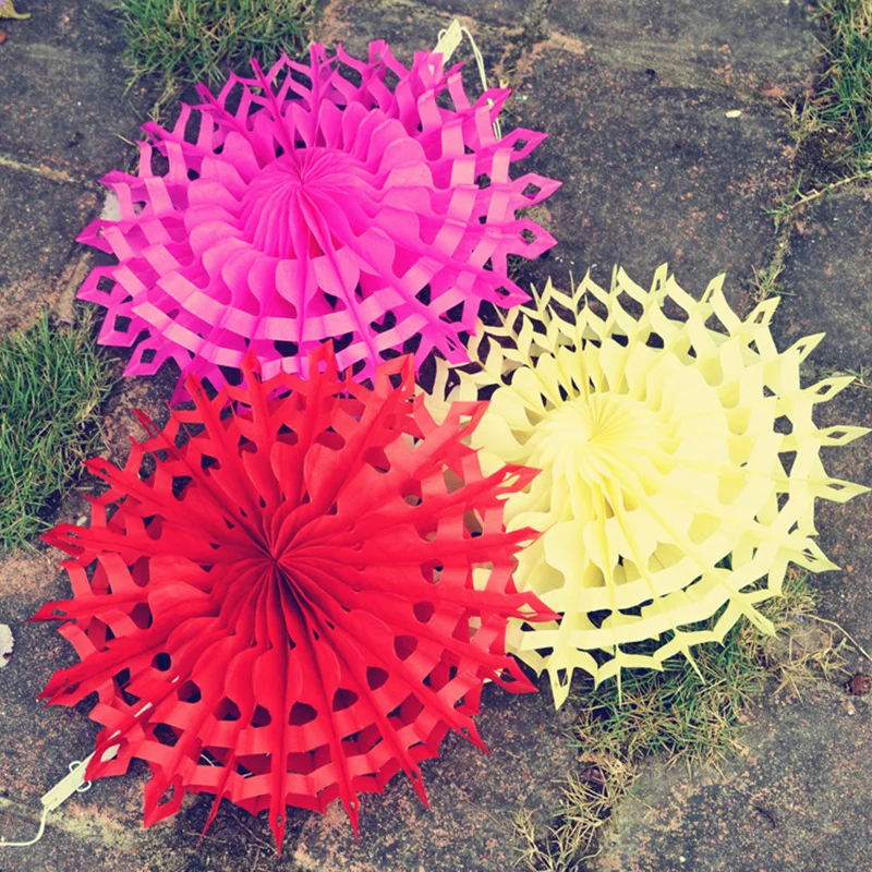 Тканевая Снежинка бумажный веер с вырезами Pinwheels Висячие цветочные бумажные