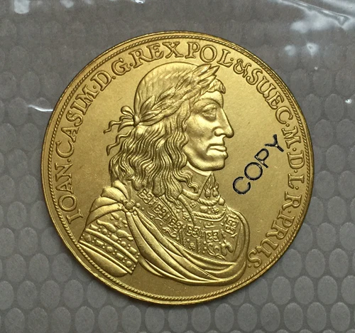24 каратное покрытие 1660 польских монет копия 42 мм|coin copy|coin coinscoins poland |