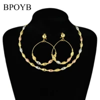bpoyb exquisite lathes carved flowers beads earrings necklace set rose gold silver color au750 italian jewelry designer bijoux