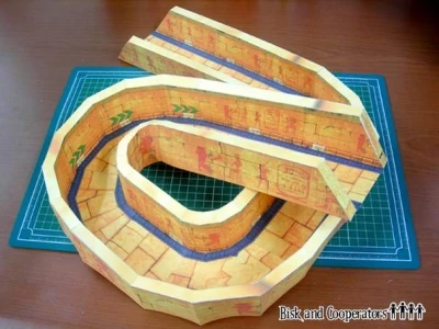 

Kart Scene Pyramid Track with Internal Track To Send Character Car Model 3D Paper Model Children Adult Educational Toys