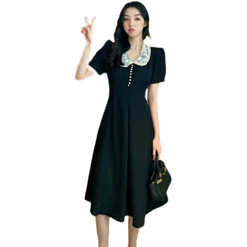 

Make firm offers French charge show thin waist Hepburn wind restoring ancient ways black skirt color led high waist temperament