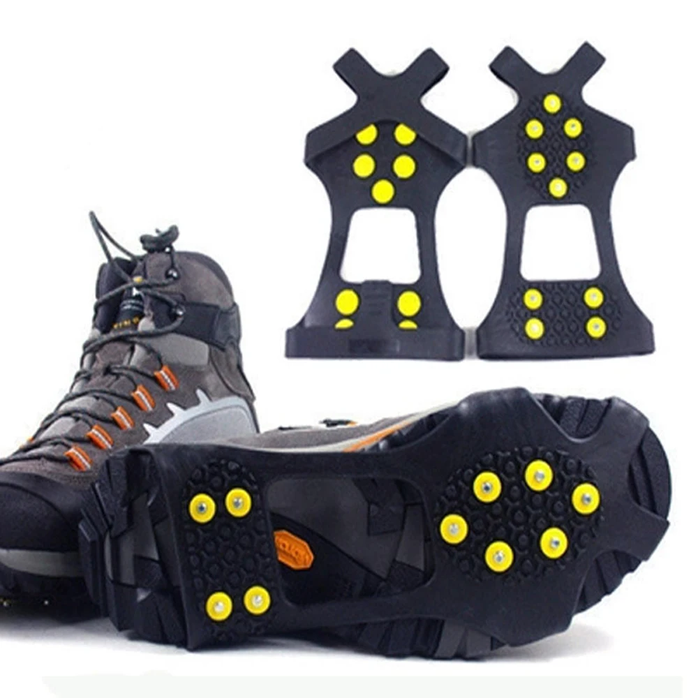 Уличные инструменты 10 шипов Нескользящие шипы для альпинизма по снегу и льду
