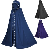 ponchos and capes womens mens moon phases print hooded cloak halloween medieval renaissance festivals unisex cloaks cape