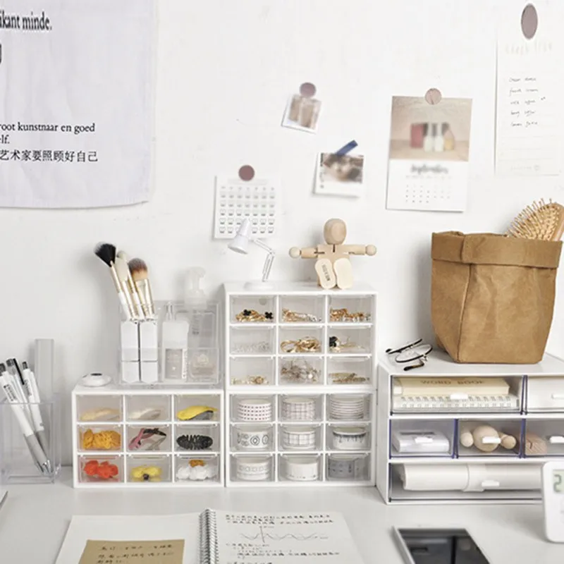 Бытовой ящик для хранения Настольный стеллаж ювелирных изделий