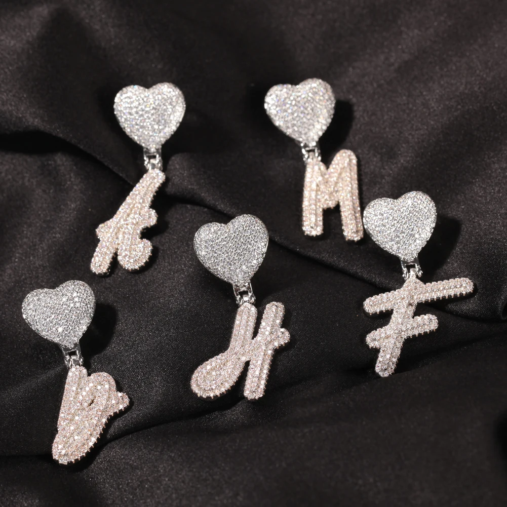 Uwin кисть с буквами в форме сердца кубическим цирконием интимное имя ожерелье