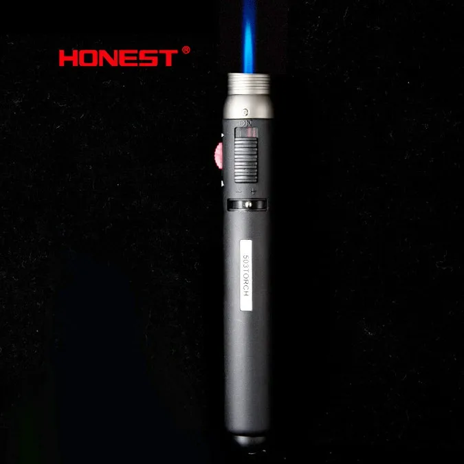 Honest пластиковая турбо Бутановая Зажигалка для сигар газовая зажигалка с замком