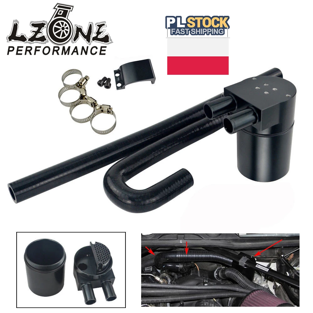 Lzone температура черный Алюминий сплав Reservior масляный бак с шланг радиатора для BMW