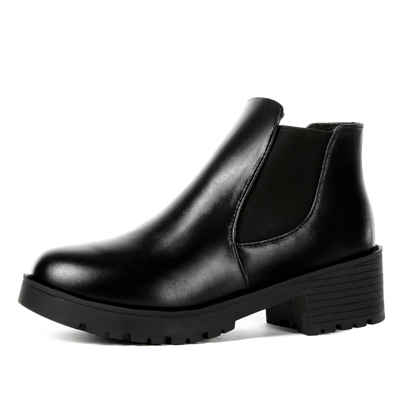 

2020 Winter Chelsea Women Black Boots Men Fur Platform Genuine Leather Ankle Black Boots High Top Waterproof Boot Shoes