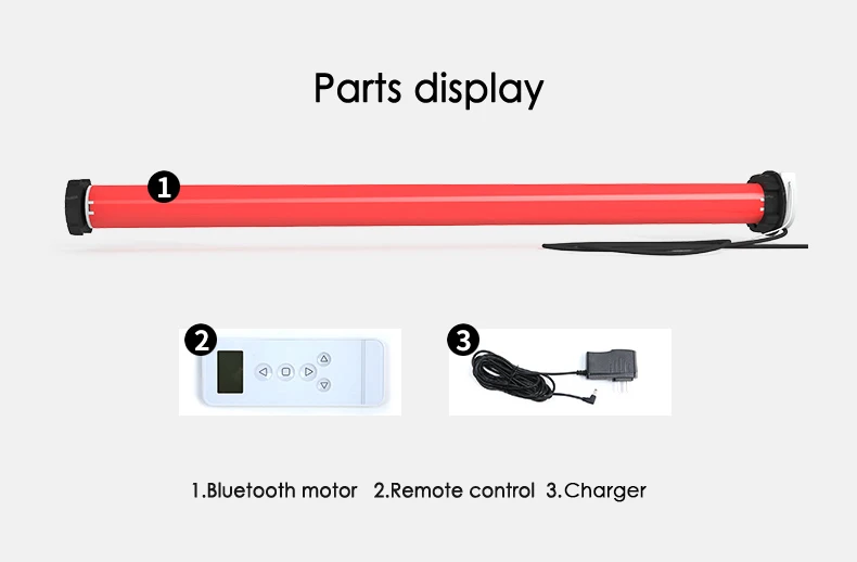Bluetooth жалюзи двигатель 12В высокого качества с литиевым аккумулятором трубчатый