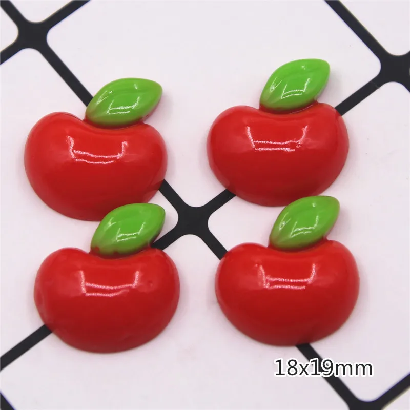 10/20 шт. полимерные яблоки плоская спина кабошон имитация еды художественное