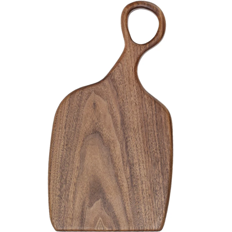 

Original Black Walnut Couple Cutting Board Solid Whole Wood Bread Tray Fruit Chopping Plates With Hole Handle Can Hanging