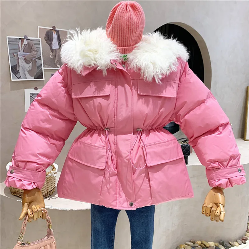 

New Women's Clothing 2021 Winter Fashion Detachable wool collar cotton coat loose temperament cotton-padded clothes Jacket