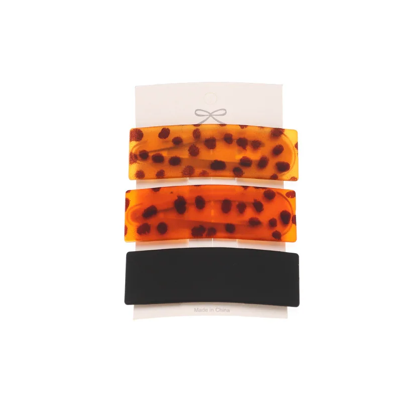 

Free shipping Fashion women Acrylic hairpins girl's Leopard hairclips korea style side clip hair accessories