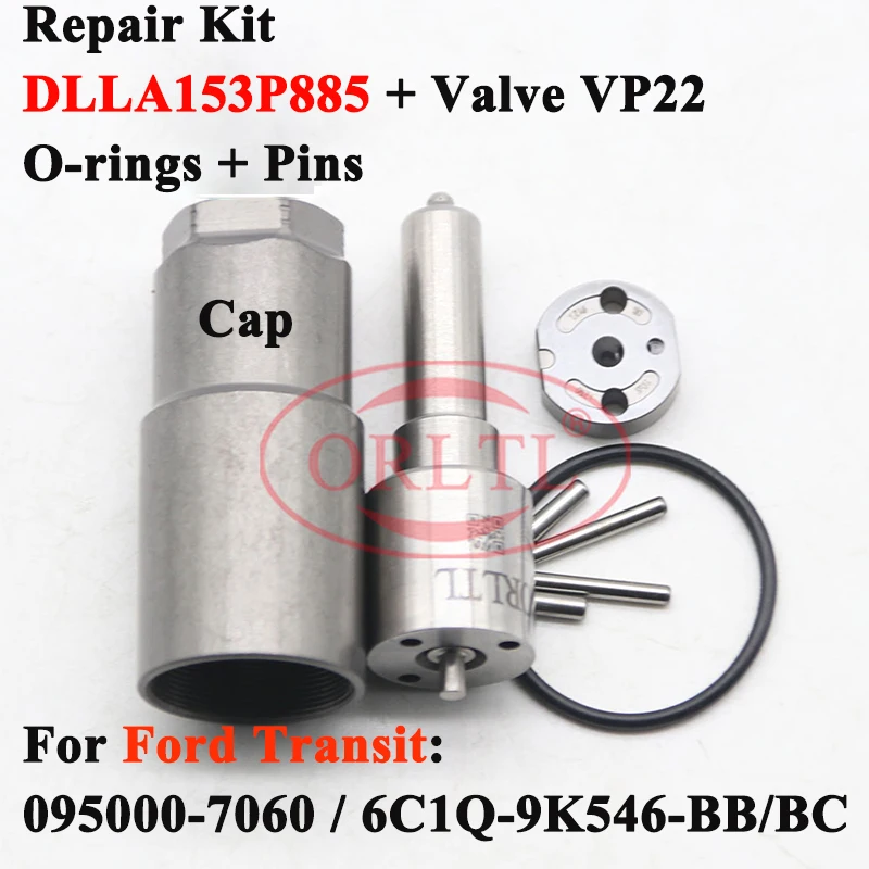 

ORLTL Repair Kit Nozzle DLLA 153 P 885 (093400-8850) Valve Parts VP22 For Ford Transit 095000-7060 6C1Q-9K456-BB 6c1q9k546bc