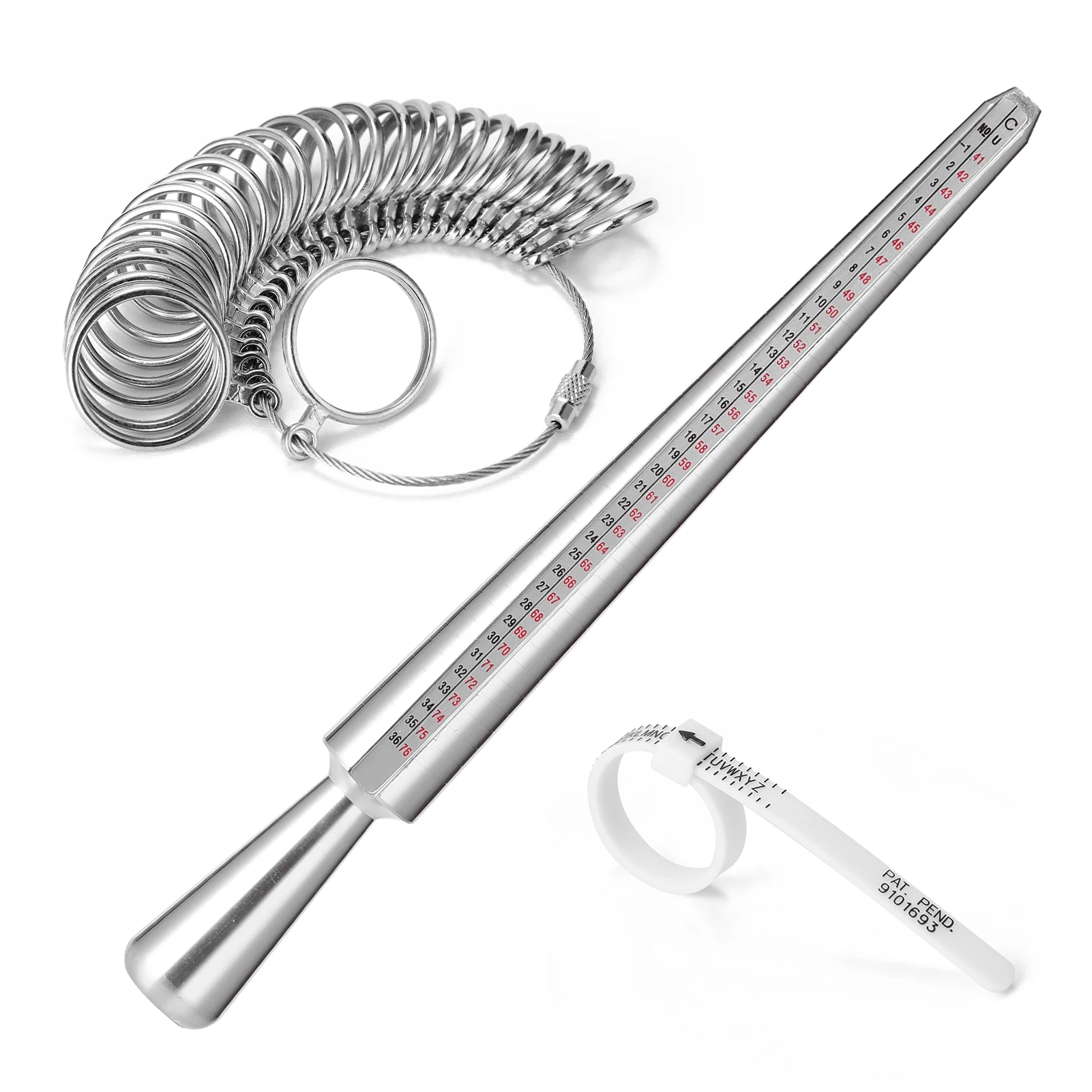 

Metal-Ring Sizer Set Finger-Measuring-Ring with Rings Mandrel Sizer Finger Sizing Measuring Accessory Finger Gauge