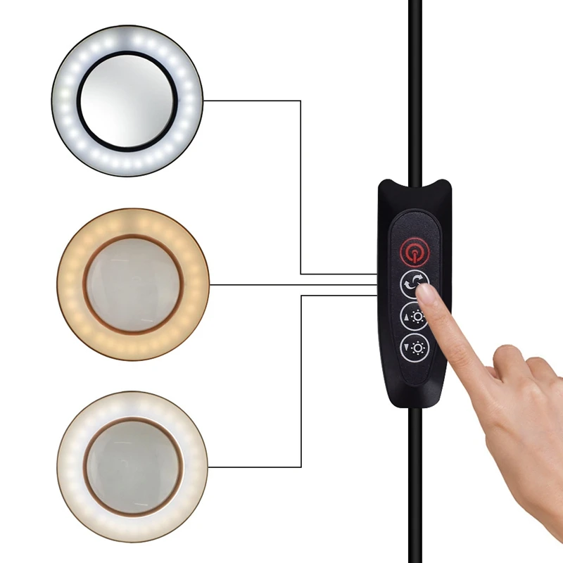 

Flexible Desk Large 5X USB LED nifying Glass 3 Colors Illuminated nifier Lamp Loupe Reading/Rework/Soldering
