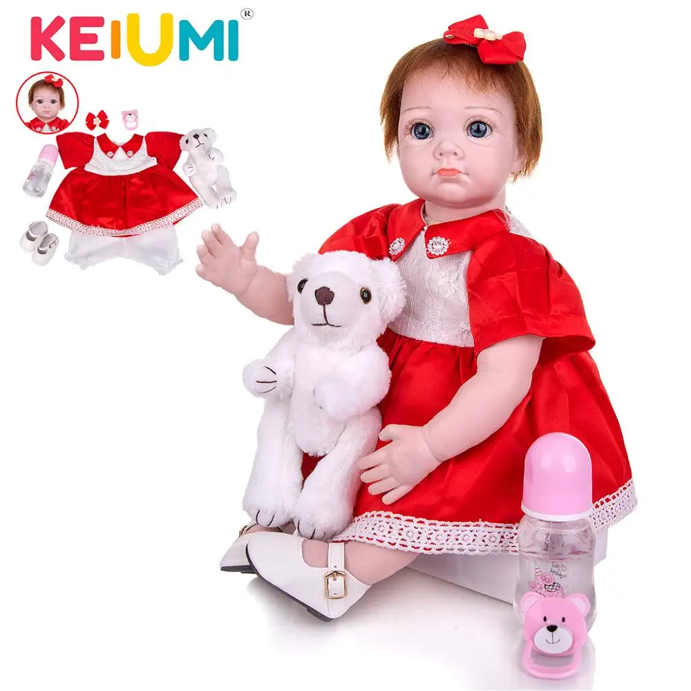 

KEIUMI New Model Reborn Babies Doll Soft Cloth Body 55 cm Realistic Bebe Reborn Boneca For Kid Christmas Surprise Girl Gift Doll