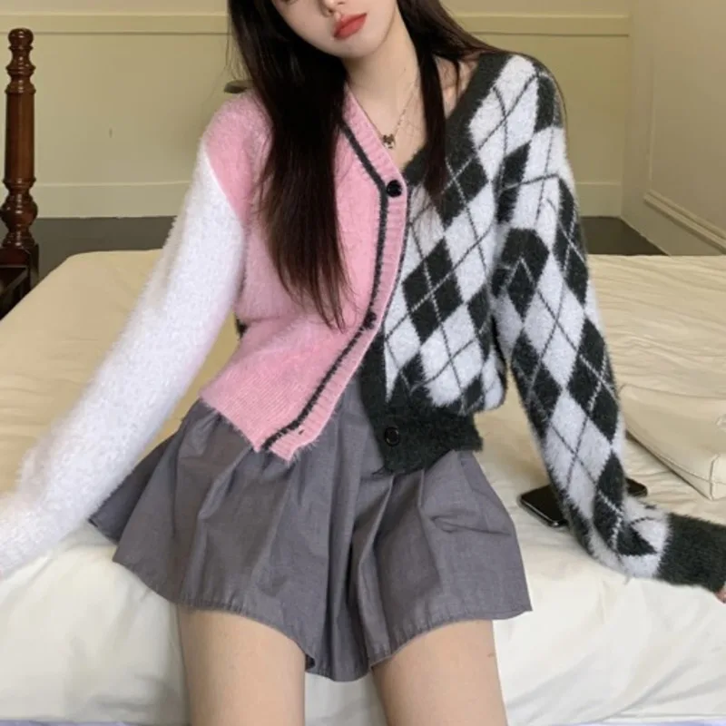 

Мягкий утолщенный теплый кардиган с восковой прострочкой, свитер, пальто, осенне-зимний свитер с V-образным вырезом и длинным рукавом, женск...